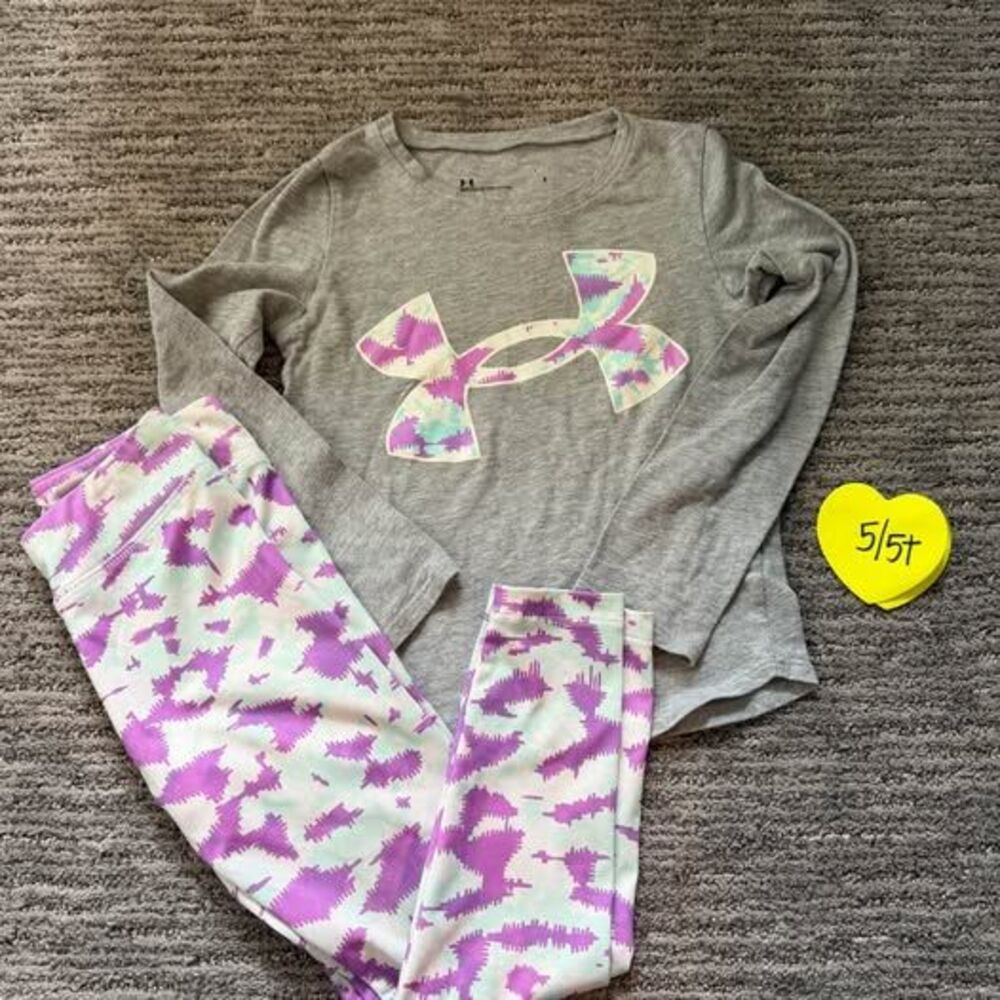 UA long sleeve/leggings set girls size 5